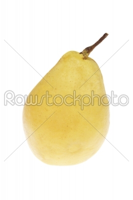 yellow pear closeup  isolated on white background   
