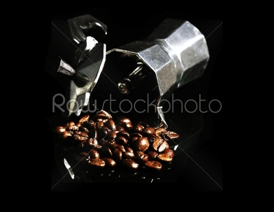coffee beans and mocha machine