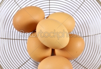eggs on sieve