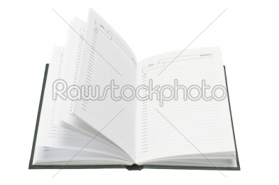 open white notebook isolated