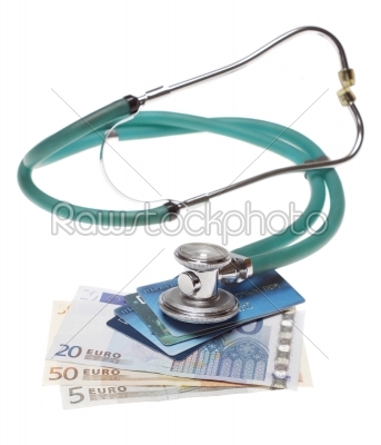 Stethoscope on the top of the money