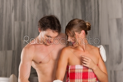 Wellness - couple getting a massage and cleansing
