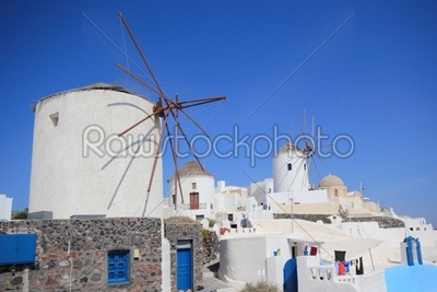 Windmill with view on Santorini Island