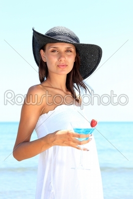 Woman having rest on beach 