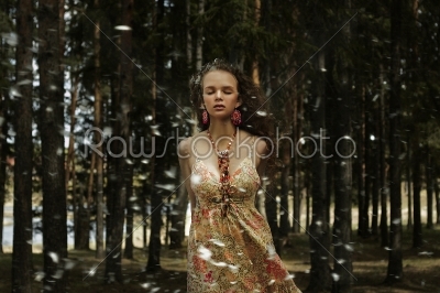 Woman in fairy forest