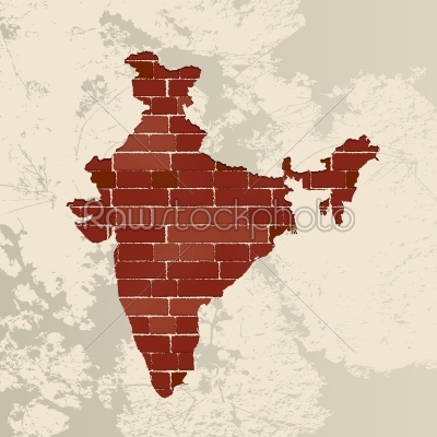 India wall map