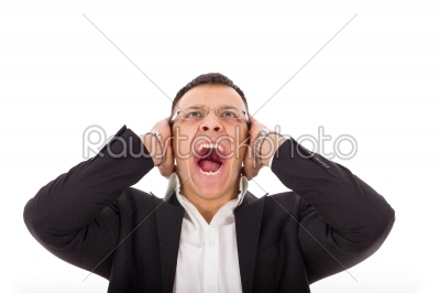 angry businessman screaming