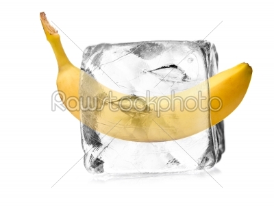 banana in ice cube