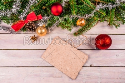 Christmas card decoration on wood