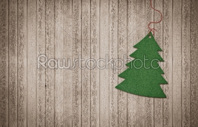Christmas tree decoration on wood