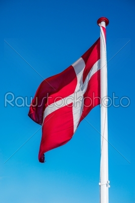 Denmark flag on a pole