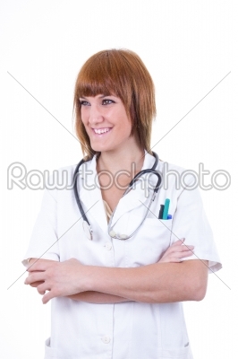 nurse in white uniform with stethoscope