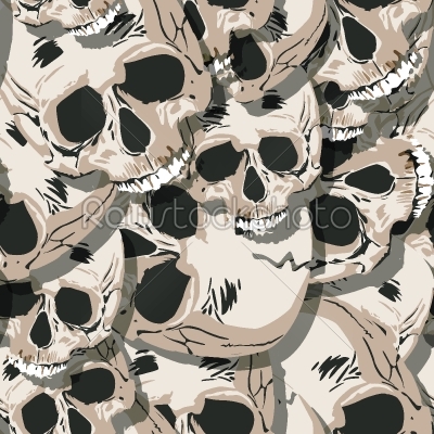 Grunge seamless  skulls pattern
