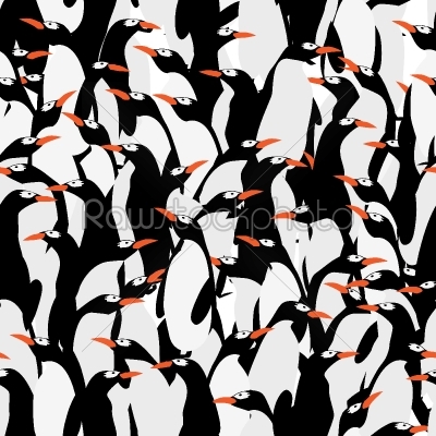 Seamless penguins pattern